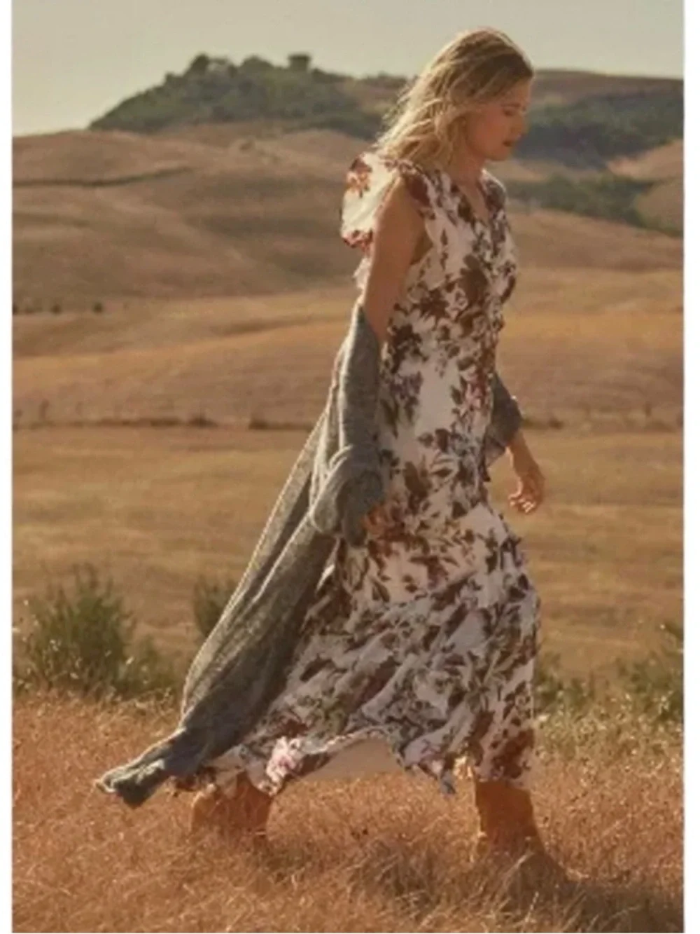 NWT Anthropologie V-Neck Floral Tiered Ruffle Prairie Dress 
(Sz 16 Plus) - Picture 5 of 15